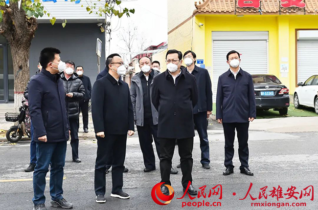 張國華調研容城縣疫情防控工作。劉向陽攝