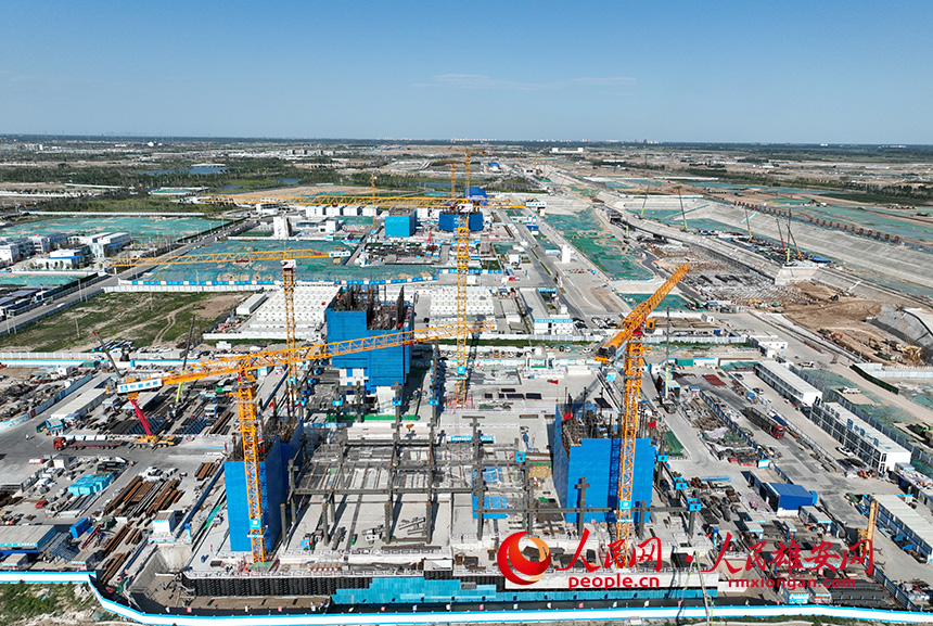 航拍中國華能總部項(xiàng)目建設(shè)現(xiàn)場。人民網(wǎng) 李兆民攝